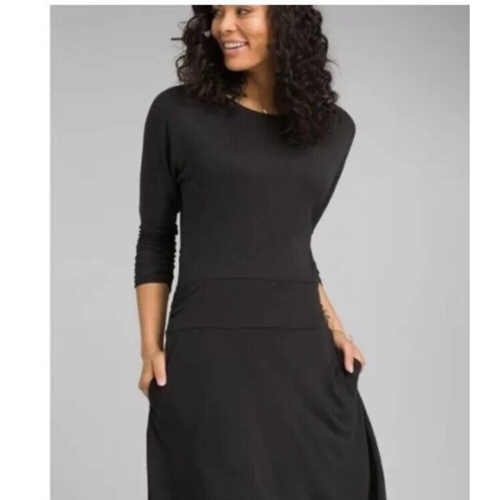 prana Women's Simone Dress, Black, Size Large